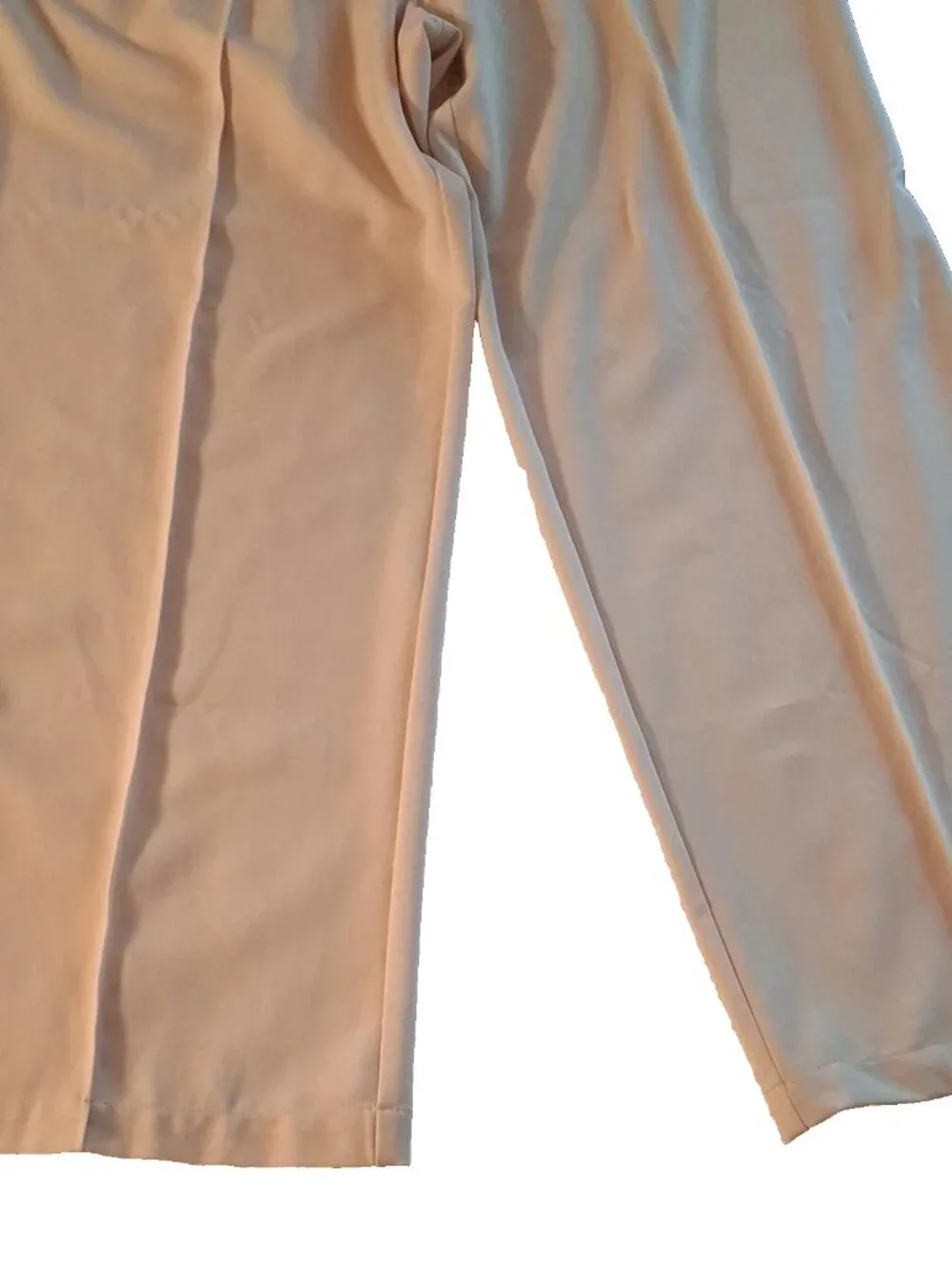 Athleta Women's Pull-On Activewear Pants Beige w/ Black Side Stripe Size L